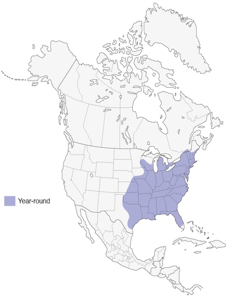 Tufted Titmouses Range Map: